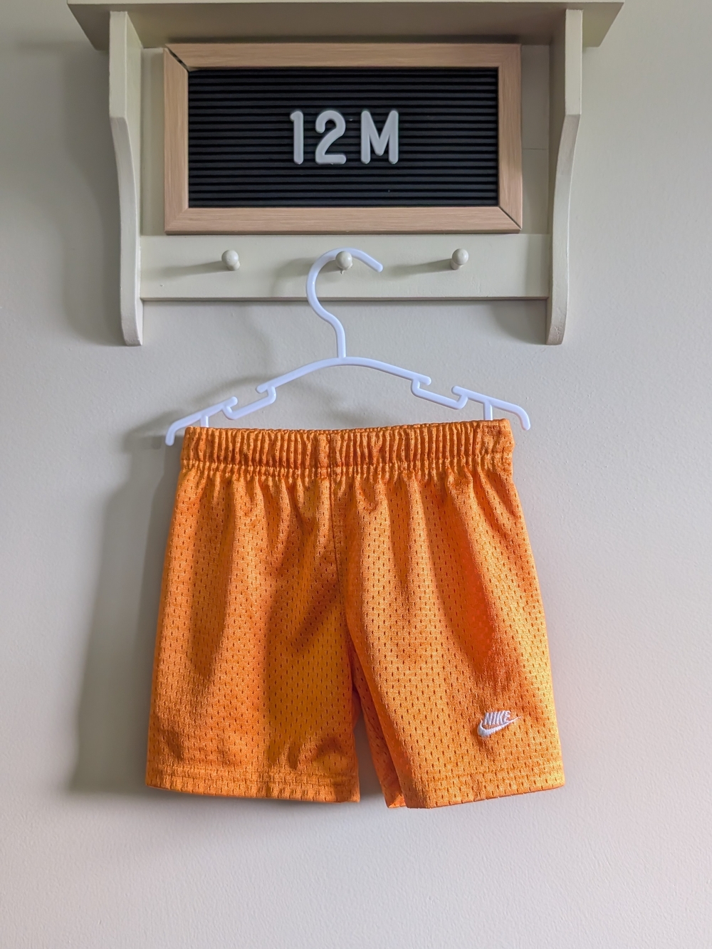 Nike Bright Orange Kids Mesh Athletic Shorts